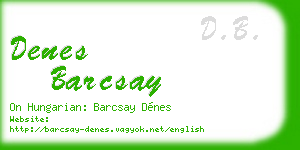 denes barcsay business card